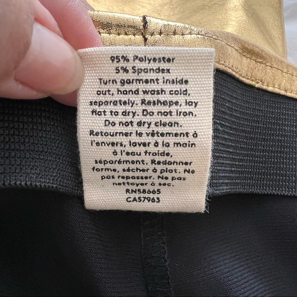 Open Edit Gold Lamé Leggings - Picture 6 of 6